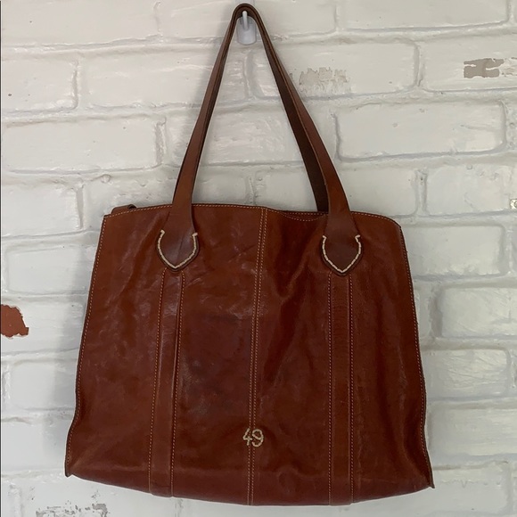 49 Square Miles leather lined tote